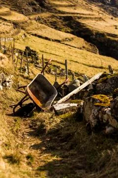 Left out wheelbarrow Stock Photos