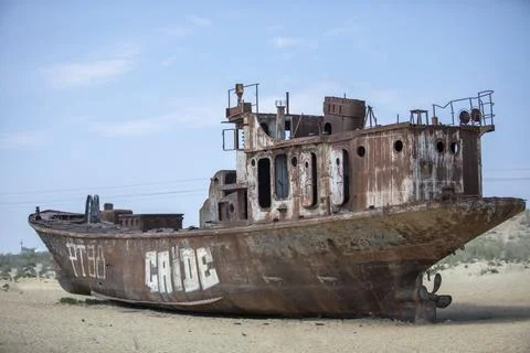 A left over ship from the soviet union Stock-Fotos