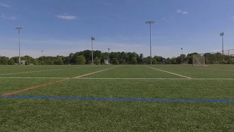 Left Pan of Empty Soccer Field Stock Footage 82045400