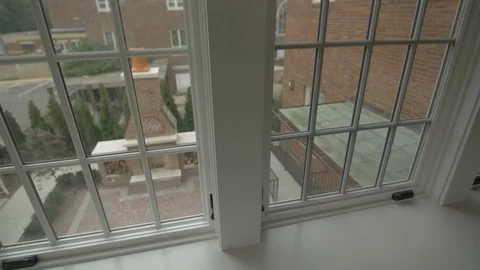 Left Pan of Interior Windows over Patio Stock Footage 100899267