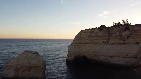 Left Pan Rocks and Water Drone View Looking out at the Ocean Stock Footage 249249834
