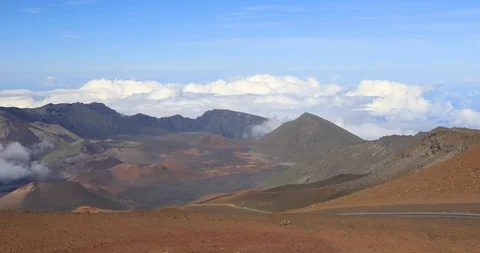 Left pan view of Summit at Haleakala Volcano Crater,Maui,Hawaii,USA Video stock 119710297