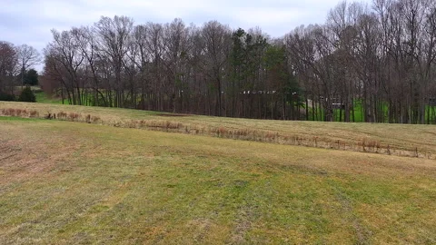 Left Pan View Of A Winter Pasture Stock Footage 302204413