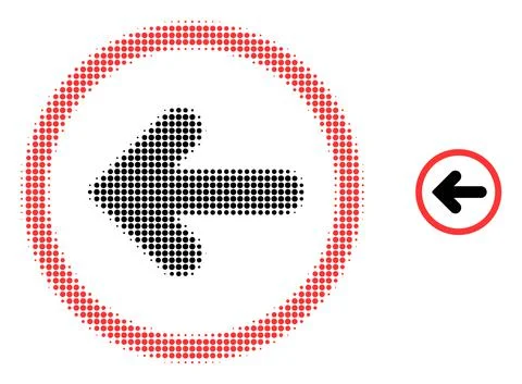 Left Pointer Halftone Dotted Icon Stock Illustration
