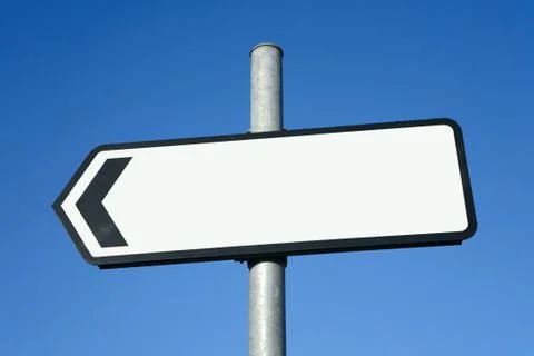Left pointing direction sign with space for text. Stock Photos