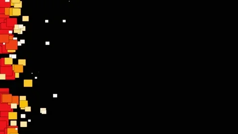 Left positioned vertical line constantly emitting rectangle shape particles Stock Footage 199074926