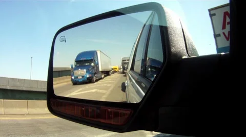 Left rear view mirror2 Stock Footage 8556806