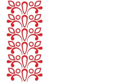 Left Red ornamental frame Stock Illustration