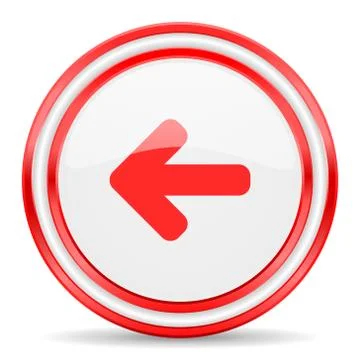 Left red white glossy web icon Stock Illustration