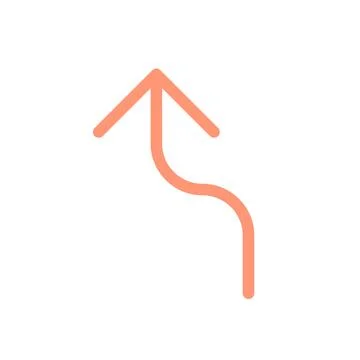 Left reverse turn arrow flat color ui icon Stock Illustration
