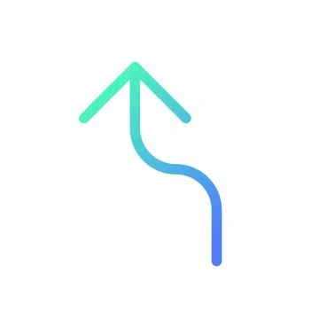 Left reverse turn arrow pixel perfect gradient linear ui icon Stock Illustration