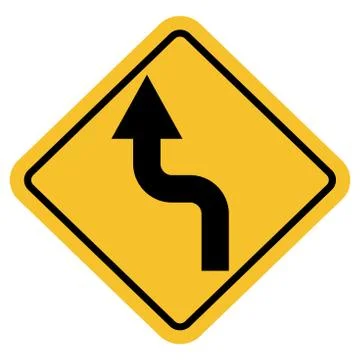 Left reverse turn traffic sign vector illustration background Stock Illustration
