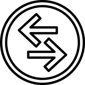 Left Right Arrow Line Icon Design Stock Illustration