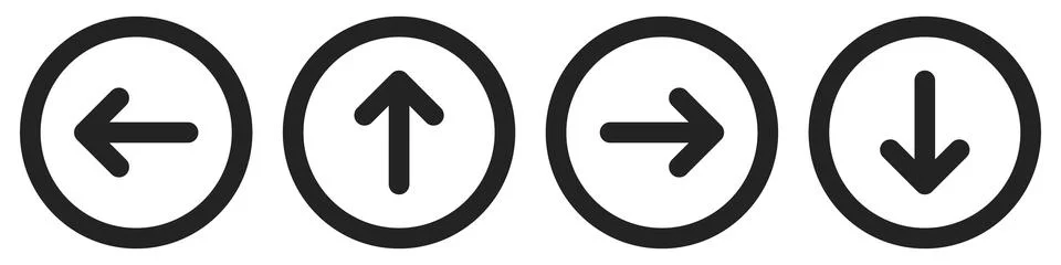 Left right up down arrow button black vector design Stock Illustration