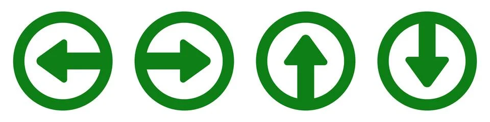 Left right up down green arrow vector design Stock Illustration