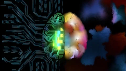 Left right human brain concept. Analytical vs creativity. Creative part and Stock Footage 251171827