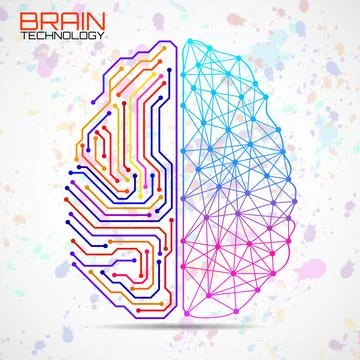 Left right human brain concept. Logic part and creative part, analytical vs.. Stock Illustration