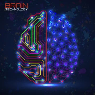 Left right human brain concept. Logic part and creative part, analytical vs.. Stock Illustration