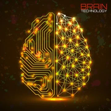 Left right human brain concept. Logic part and creative part, analytical vs c Stock Illustration
