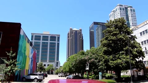 Left to Right pan of Downtown Birmingham Stock Footage 155118035