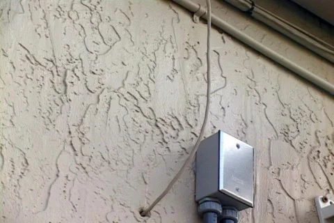 Left to Right Pan On an Exterior Security Camera Stock Footage 141014
