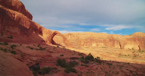 Left to Right Pan Extreme Wide Shot Corona Arch Moab Stock Footage 149707068