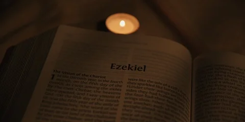 Left to right pan over bible Stock Footage 126076997