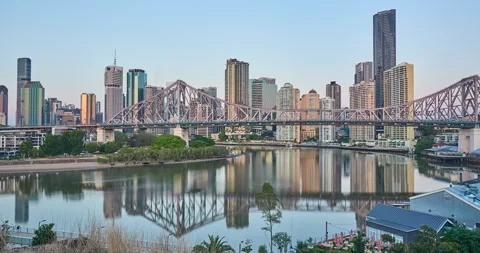 Left to right pan Time Lapse of Brisbane CBD, QLD, Australia, 10-16-2025 Stock Footage 320035480