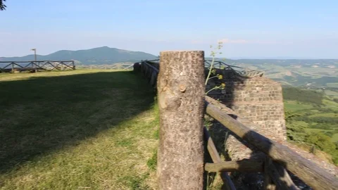 Left-Right panortamic view of Tuscany countryside, Italy. HD video Stock Footage 97869010