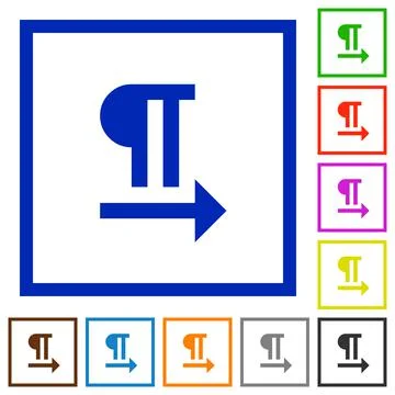 Left to right text direction flat framed icons イラスト素材