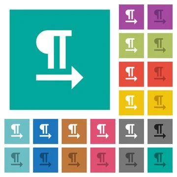 Left to right text direction square flat multi colored icons Stock Illustration