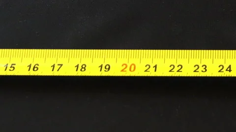 Left to right view on measuring tape Stock Footage 47859634