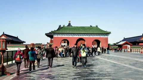 From left to right,the view of the Qinian Hall and its gate. Stock-Footage 46701599
