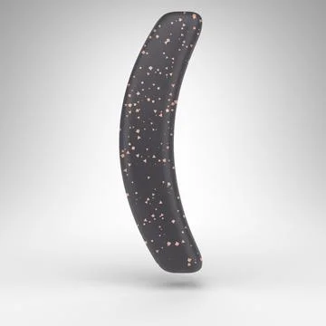 Left round bracket symbol on white background. Black matte 3D sign with copper Stock Illustration