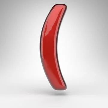 Left round bracket symbol on white background. Red car paint 3D sign with glo 스톡 일러스트