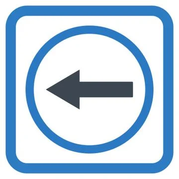 Left Rounded Arrow Flat Vector Icon Illustrazione stock