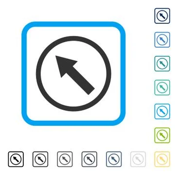 Up-Left Rounded Arrow Framed Vector Icon 스톡 일러스트
