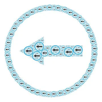 Left Rounded Arrow Recursion Mosaic of Itself Items Illustrazione stock