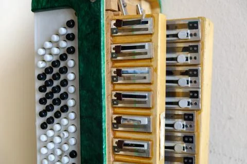 The left side of the accordion. exploded view Stock Photos
