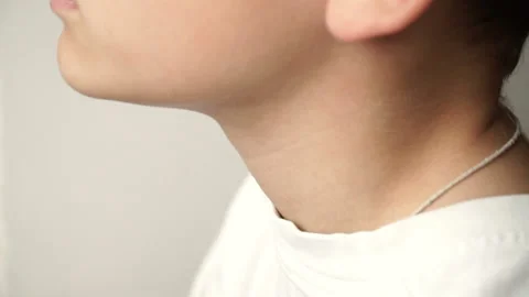 The left side of the child's face. The ear is close-up. Stock Footage 90059529