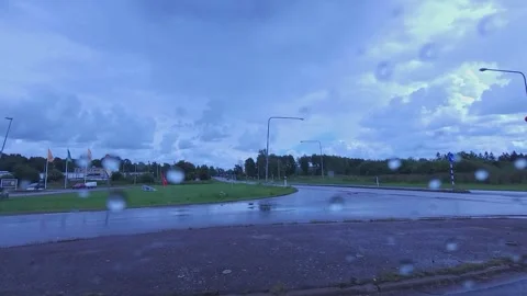 Left side Driving plate The gas station in Molkom Video stock 247394232