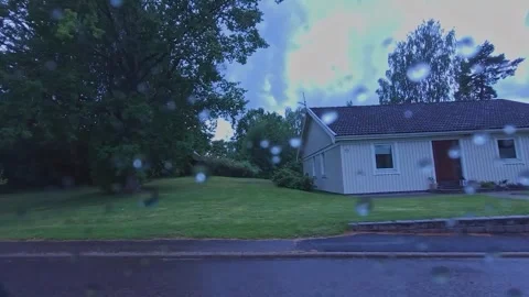 Left side Driving plate Passing by the pizzeria Video stock 247394241