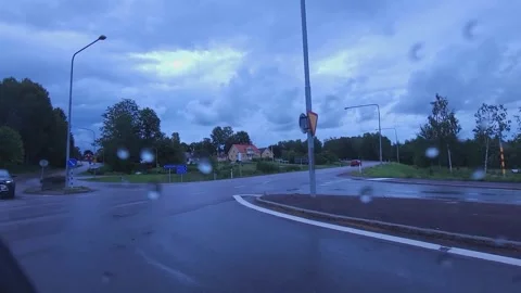 Left side Driving plate On the way to the church in Molkom Video stock 247394208