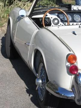 Left side of an old british classic car Stock Photos