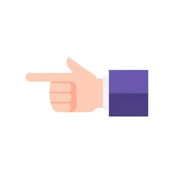 Left side pointer business human hand suit gesturing forefinger vector flat.. イラスト素材