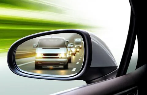 Left side rear view mirror Stock Photos