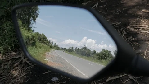 Left side rearview mirror view of the interprovince road Stock Footage 121651317