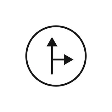 Left side road icon logo sign vector outline Illustrazione stock