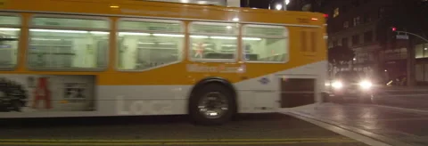 Left Side view of a Driving Plate: Car travels on Hollywood Boulevard in Los Stock Footage 59448370