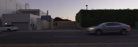 Left Side view of a Driving Plate: Car travels on  Highway 1 in Santa Monica, Stock Footage 59507923